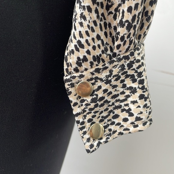 Club Monaco Leopard Varsity Spring Jacket Waist Tie Animal Blazer Zip Up XS - Picture 9 of 14